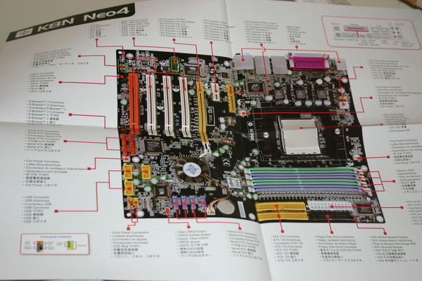 placa base: y flechitas donde conectar cada cosa
